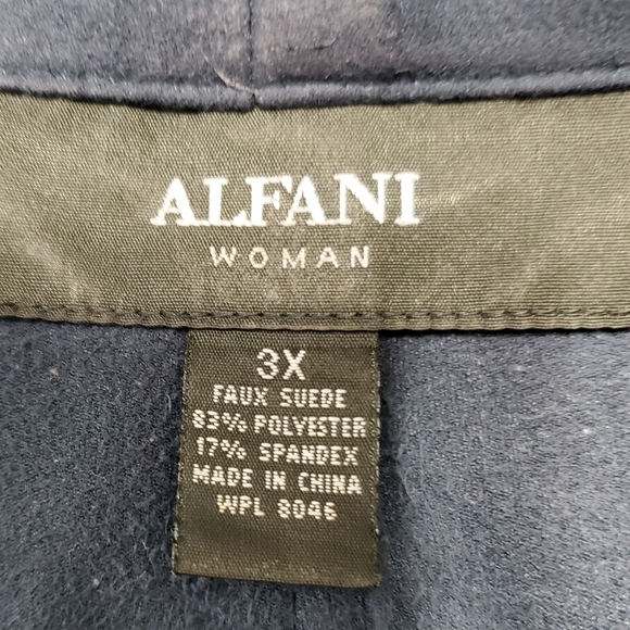 Alfani Faux Suede Drape Front Blazer - Picture 9 of 10